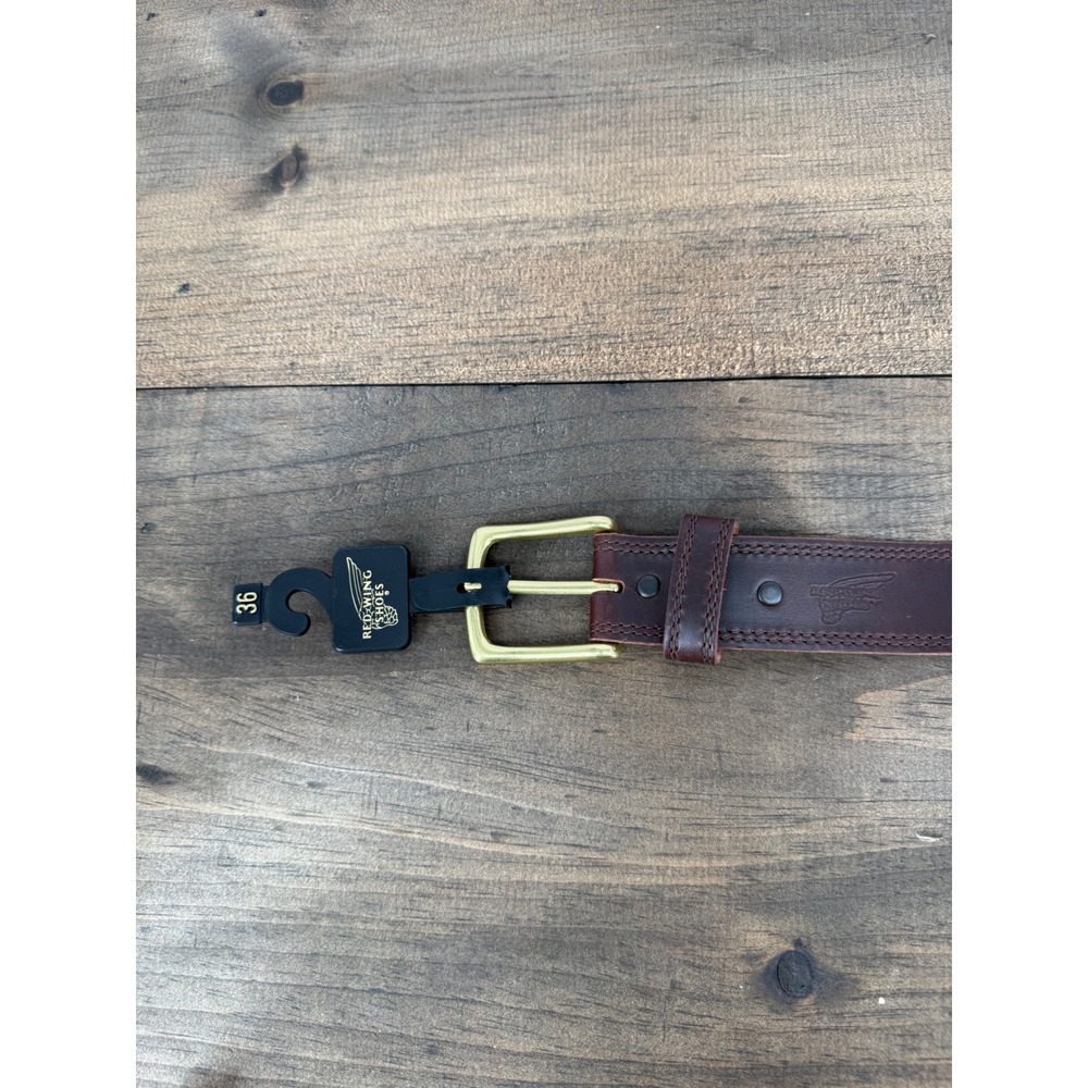Red Wing Shoes 96524 Basic Work Belt Men's 36 Brown Leather Brass Buckle NWT - Picture 8 of 12
